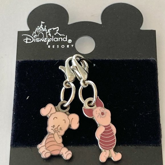 Vintage Disney Piglet Winnie the Pooh Charms Zipper Pull Purse Charm Disneyana - Picture 3 of 7